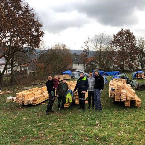 März 2024 Aufbauphase Besichtigungs-Naturhaus Waldo in Osthessen