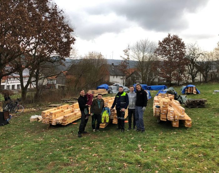 März 2024 Aufbauphase Besichtigungs-Naturhaus Waldo in Osthessen